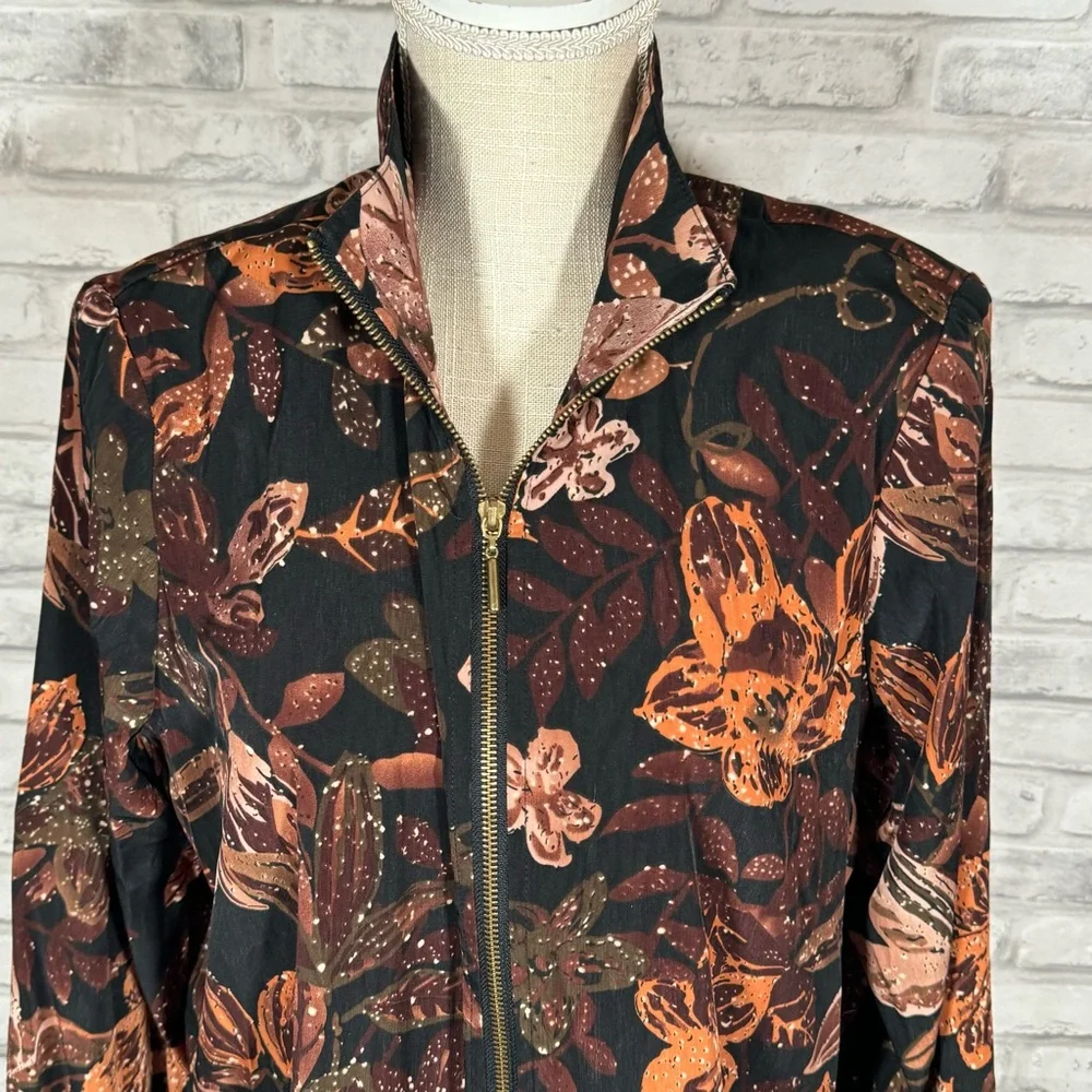 Vintage Blair Floral Brown Cottagecore Zip Up Jacket